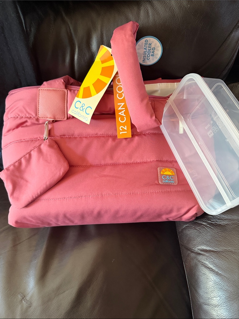 C&C California Quilted Insulated Tote - Rose Pink